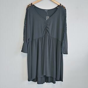 Torrid Black Lace Babydoll Top Plus Size 3X Feminine Casual